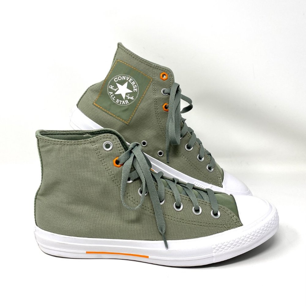 Converse Men's Size 165052C CHUCK TAYLOR AS Green Canvas High Top Logo Sneakers - Picture 4 of 9